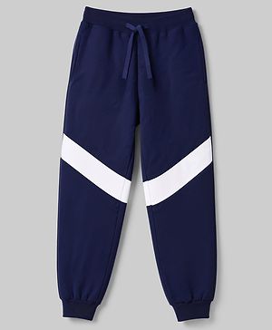 Pine Kids Knit Full Length Striped Printed Lounge & Track Pant - Blue