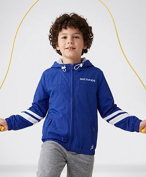 Pine Active Woven Full sleeves Ultra comfort Atheliesure Hooded Jacket - Royal Blue