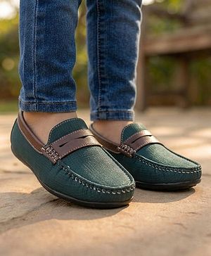 Pine Kids Slip On Formal & Party Wear Loafers - Green