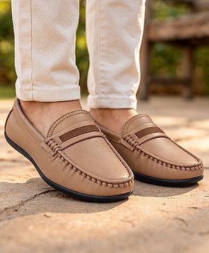Pine Kids Formal & Party Wear Slip on Shoes - Beige