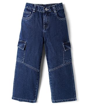 Pine Kids Cotton Denim Woven Full Length Jeans In Blue