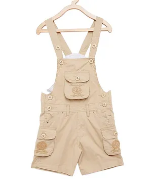 FirstClap Cotton Knee Length Dungaree - Beige