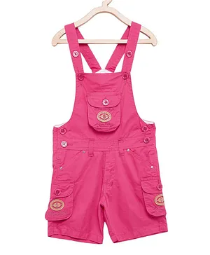 FirstClap Cotton Knee Length Dungaree - Pink