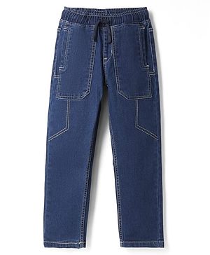Pine Kids Cotton Blend Woven Denim Full Length Jeans - Navy Blue