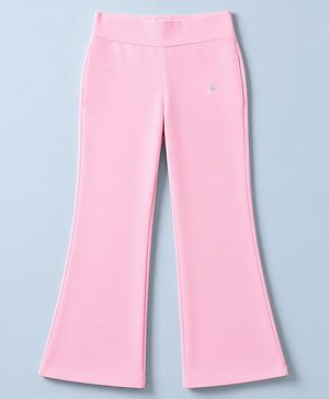 Pine Active Knit Full Length Four Way Stretch Aero Soft Flared Leggings - Pink