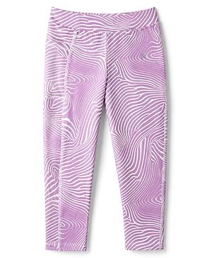 Pine Active Knit Full Length Printed Leggings - Lilac