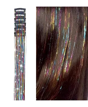 Ziory Set Of 3 Hair Tinsel Strands - Multi Colour