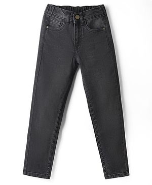 Pine Kids Denim Woven Full Length Jeans In Black
