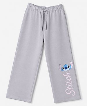 Pine Kids Disney 100% Terry Knit Ankle Length Track Pant with Stitch Graphic Print - Grey