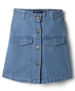 Pine Kids Denim Woven Above Knee Length Skirt - Blue