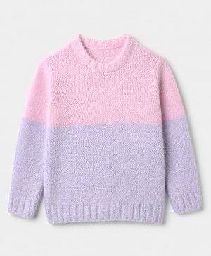 Pine Kids Knit Pullover with Full Sleeves and Color Block Design in Blue for 4-5 Years