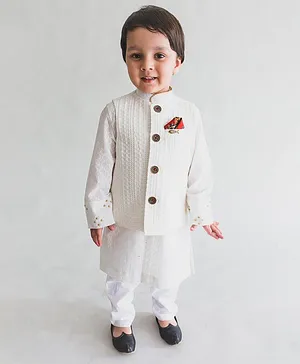 Boys White Kurta Pajama Set Buy White Kurta Pajama for Boys