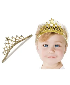 Ziory Headbands Crown Design - Golden