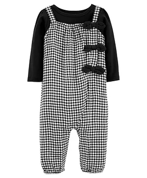 Carter's 2-Piece Tee & Checkered Jumpsuit Set - Black