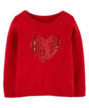 Carter's Heart Sweater - Red
