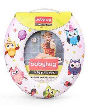 Babyhug Soft Cushioned Baby Potty Seat Owl Print - White