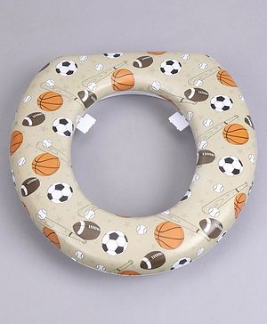 Babyhug Soft Cushioned Baby Potty Seat Sports Ball Print - Light Green