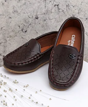 Cute Walk by Babyhug Party Wear Loafer Shoes - Brown