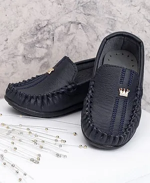 Cute Walk by Babyhug Party Wear Loafer Shoes - Navy Blue