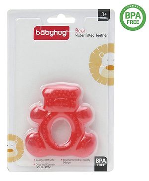 Babyhug Water Filled Bear Shaped Teether - Red