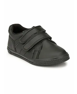 Tuskey Velcro Closure Solid School Shoes - Black