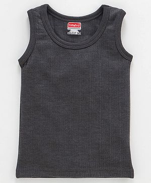 Babyhug Sleeveless Pullover Thermal Vest - Dark Grey - Preemie Grey