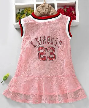 Lekeer Kids Sleeveless Lace Frock - Pink