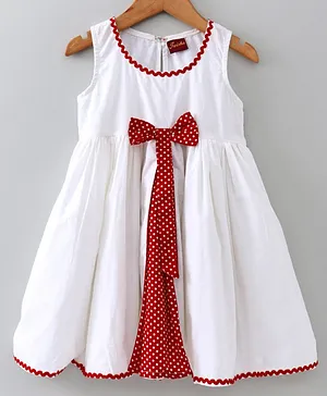 Twisha Sleeveless Bow Detailed Dress - White