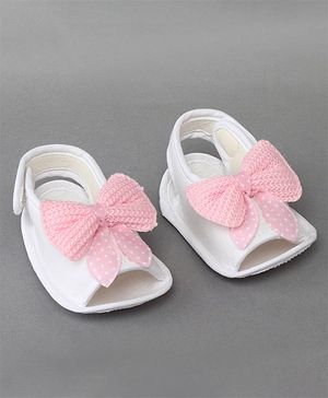 Daizy Bow Design Booties - Light Pink