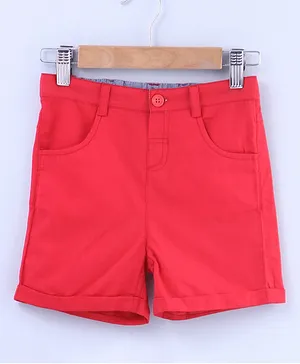 Beebay Solid Shorts With Front Pockets - Peach