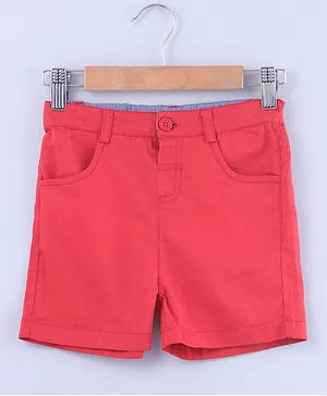 Beebay Solid Shorts With Front Pockets - Peach