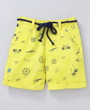 Nauti Nati Printed Shorts - Yellow