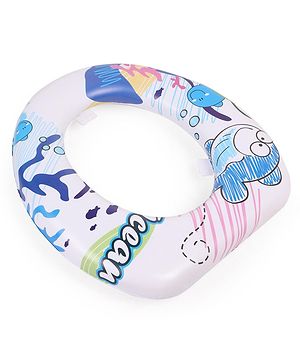 Babyhug Baby Potty Seat Ocean Print - White Blue