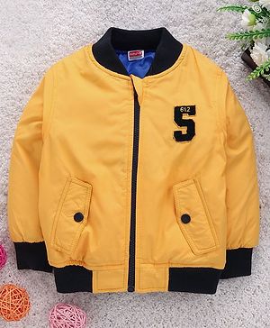 Babyhug Full Sleeves Jacket 5 Patch - Yellow