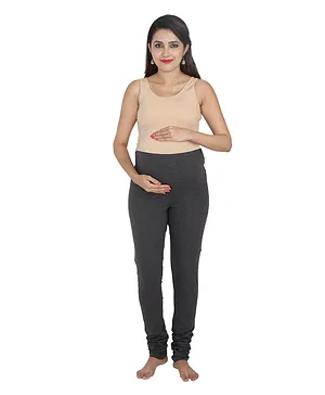 Lulamom Maternity Active Full Length Legging with Belly Band Support - Black