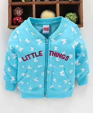 Babyhug Full Sleeves Sweatjacket - Sea Green
