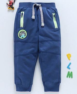 Babyhug Full Length Lounge Pant With Drawstring 2010 Patch - Navy Blue
