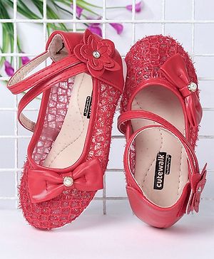 Cute Walk by Babyhug Bellies Bow Applique - Red