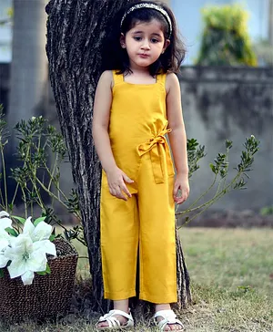 Piccolo Sleeveless Solid Full Length Jumpsuit - Yellow