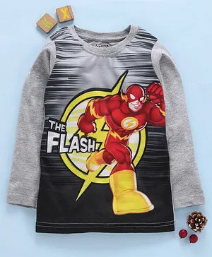 Eteenz Full Sleeves T-Shirt The Flash Print - Grey