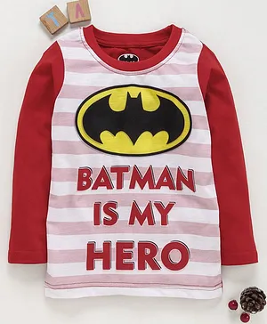 Eteenz Full Sleeves T-Shirt Batman Print - Red