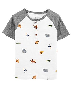 Carters Animal Raglan Henley -...