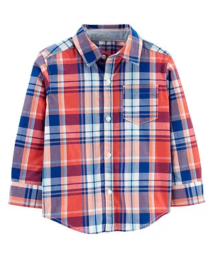 Carter's Full Sleeves Checked Shirt - Red Blue