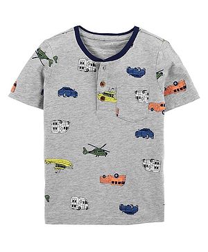 Carters Vehicle Print Henley -...