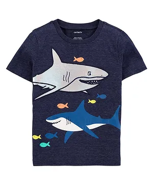 Carter's Half Sleeves T Shirt Shark Print - Blue