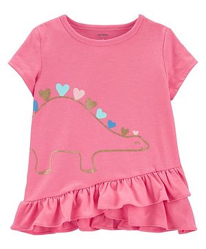 Carter's Short Sleeves Top Dino Print - Pink