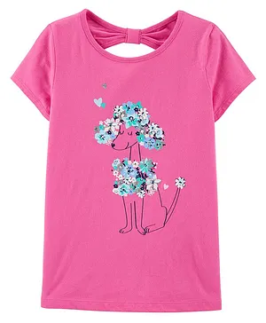 Carter's Floral Poodle Bow Back Jersey Tee - Pink