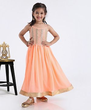 Babyhug Singlet Full Length Gown - Peach
