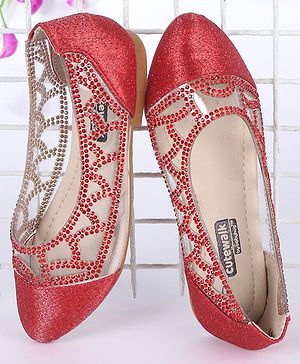 Cute Walk by Babyhug Bellies Glitter Pattern - Red