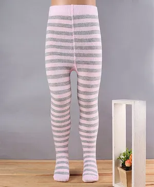Mustang Tights Striped Pattern - Pink Grey